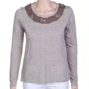 MaxMara WEEKEND jeweled jersey Knit long sleeve top size XL